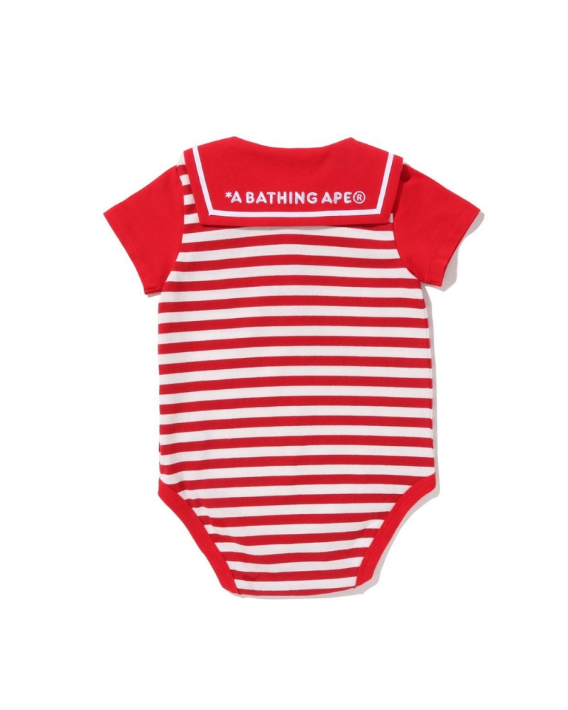 Combinaison Bape Hoop Sailor Collar KB Rouge Clair Enfant | FMX-73270446